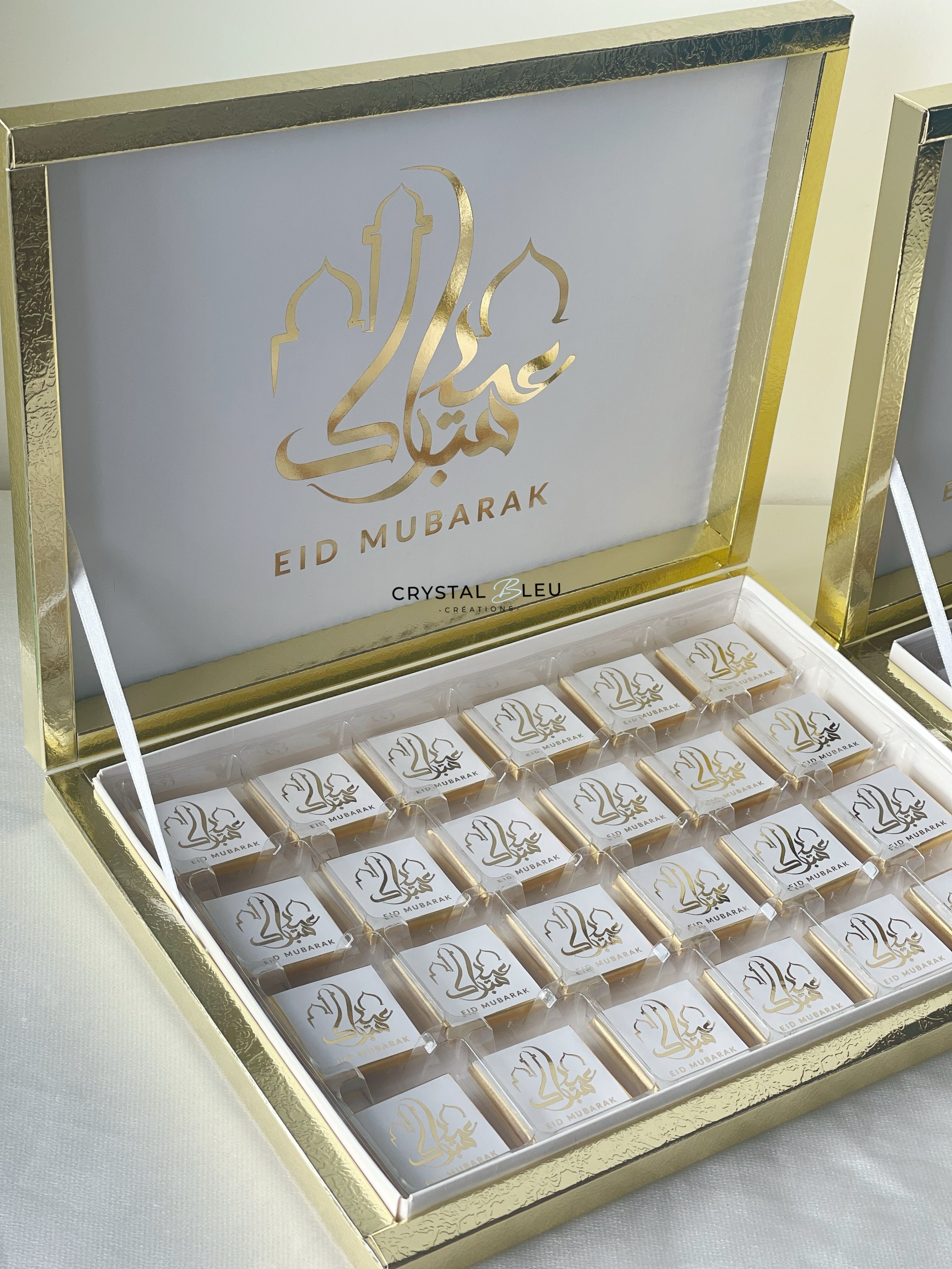 Grand coffret chocolat Eid Mubarak – Crystal Bleu Créations